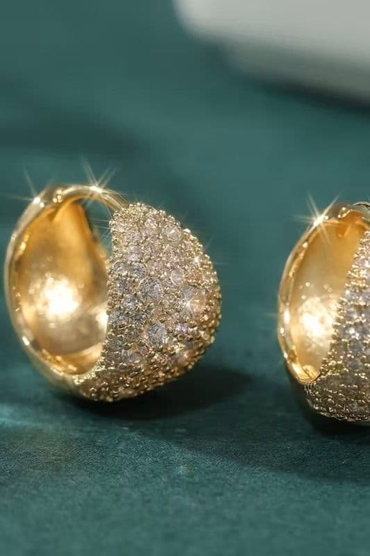 Сережки кільце зі стразами (золото)