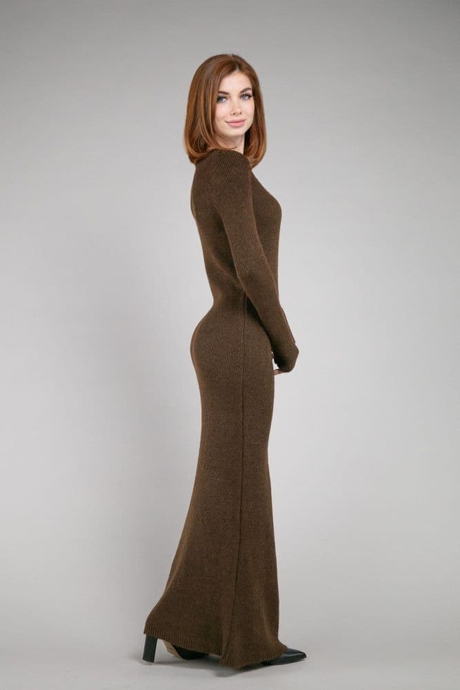 Плаття силуетне ONE SIZE (коричневий) — 5