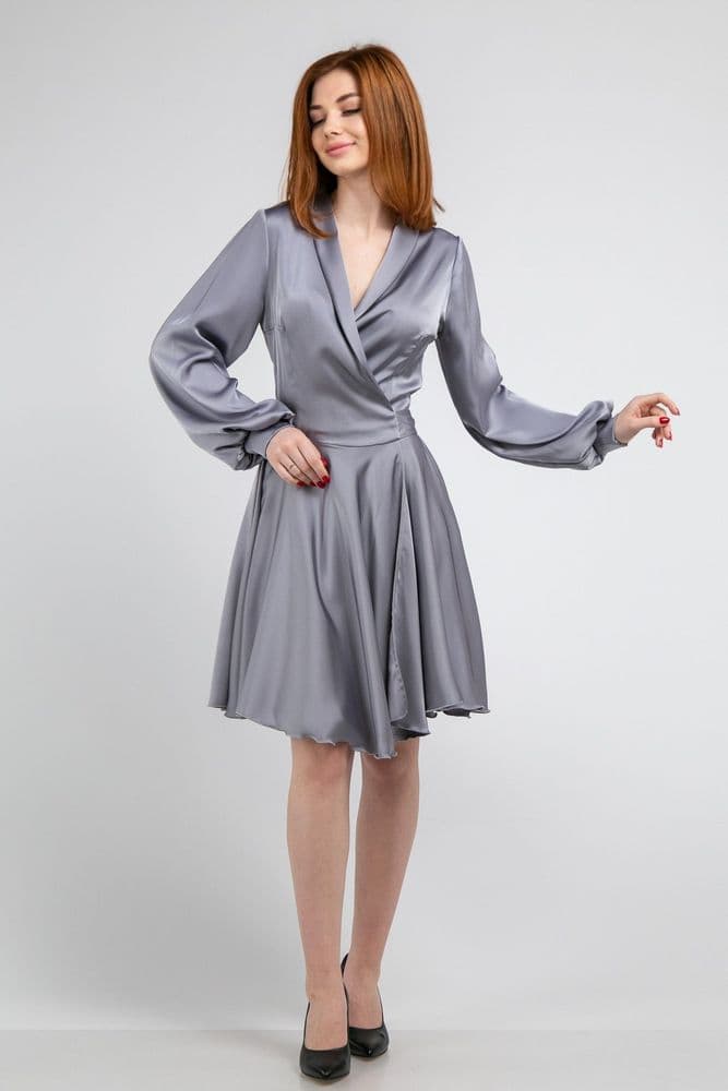 Плаття міні на запах ONE SIZE (сірий) — 5