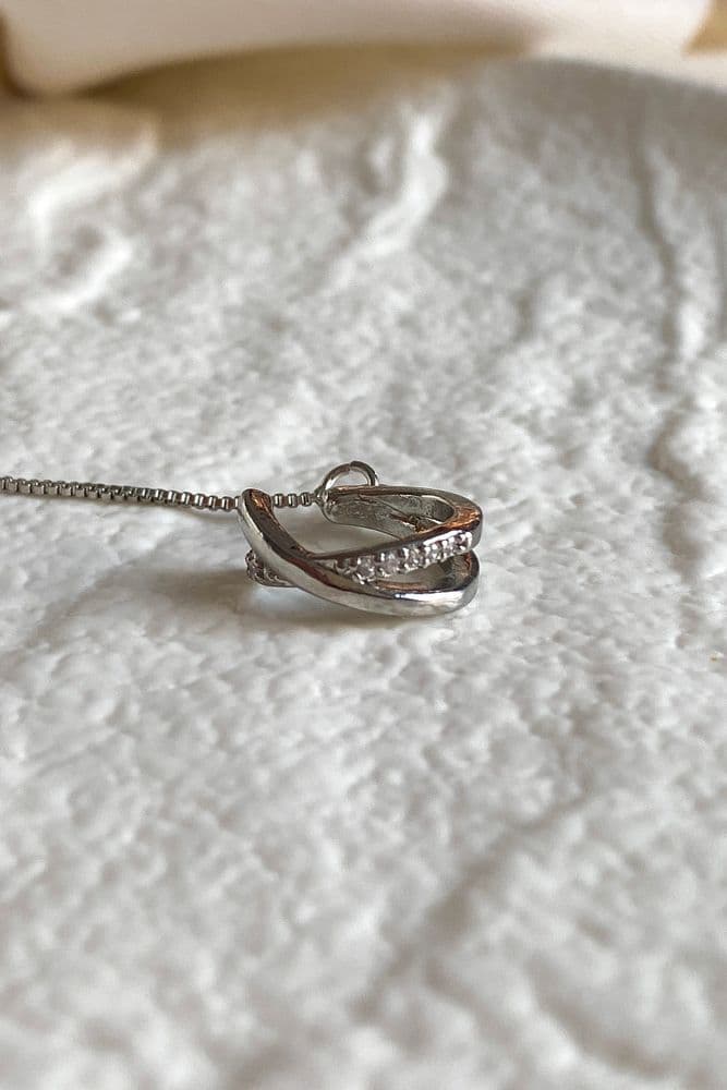 Серьга протяжка с кафой цирконий (серебро) — 2