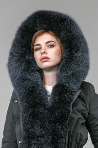 Капюшон з песця 85 (графіт)-